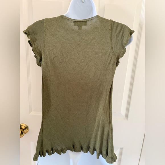 bebe Olive Green Short Sleeve Cardigan - Picture 3 of 10